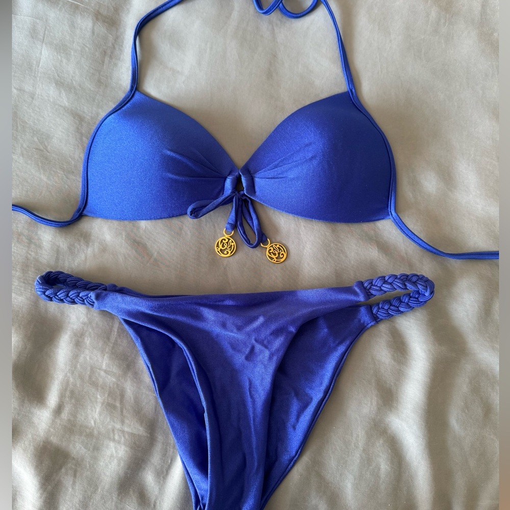 Luli Fama royal blue bikini